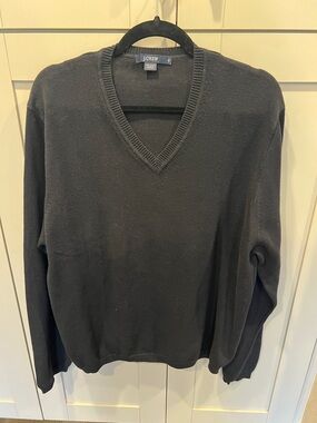 J. Crew Men's V-Neck Sweater in Charcoal